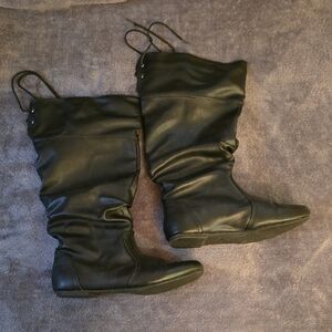 Charlotte Russe Black Lace Up Boots